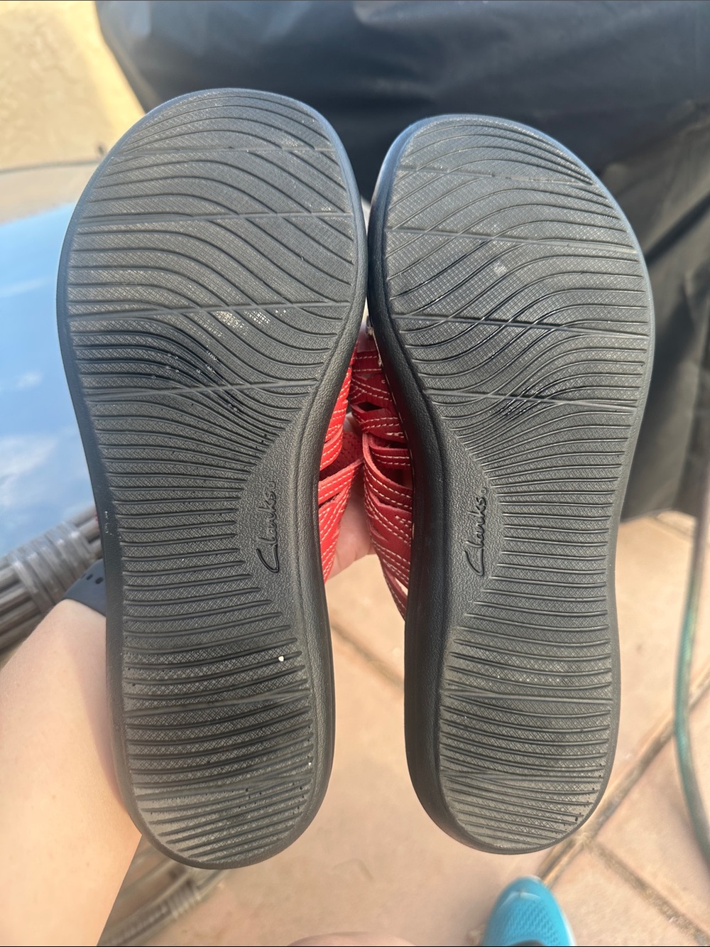 Clark’s Laurieann Ruby red leather sandals size 11 EUC - Picture 2 of 8